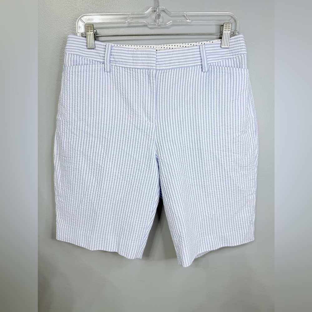 #12) Talbots Blue and White Striped Women 9” Shorts